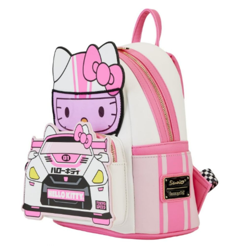 New Loungefly Hello Kitty Tokyo Speed Racer Cosplay Mini Backpack - Picture 3 of 5